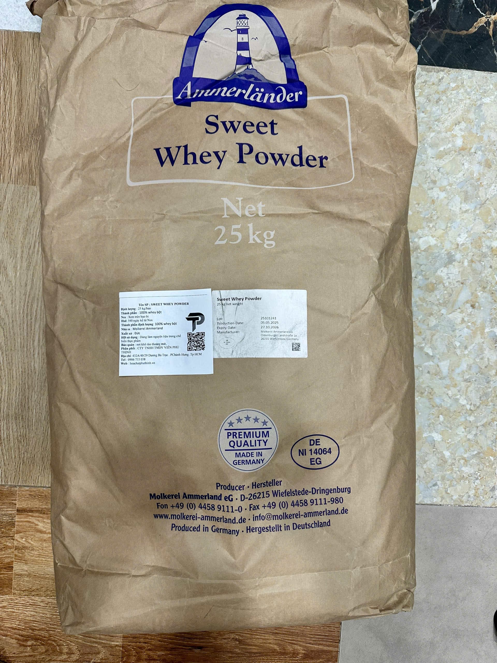 Bao bì BỘT SWEET WHEY POWDER - AMMERLANDER ( Xuất Xứ Đức )