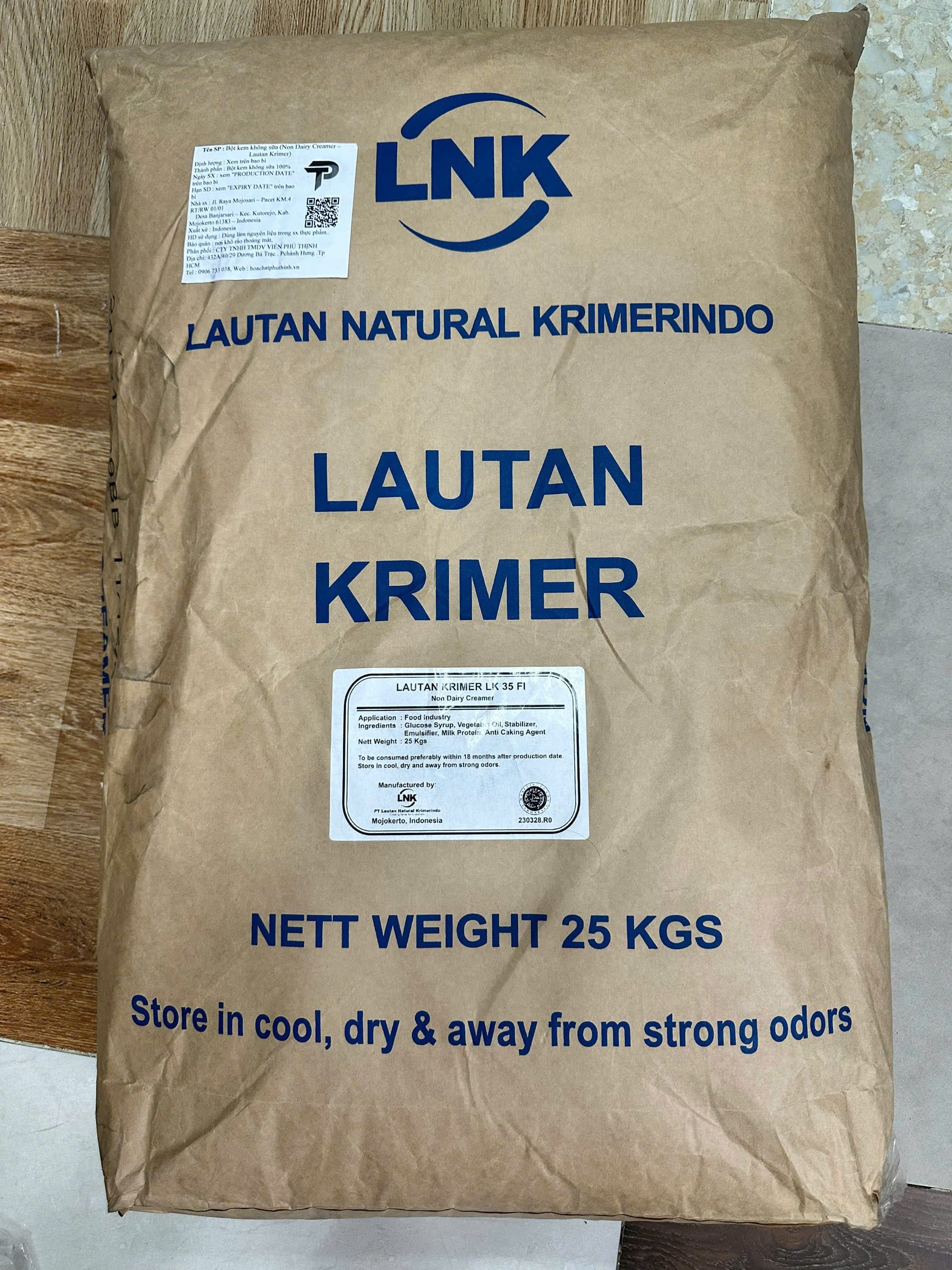 Bao bì NGUYÊN LIỆU THỰC PHẨM: BỘT KEM KHÔNG SỮA - NON DAIRY CREAMER LAUTAN KRIMER LK 35 FI